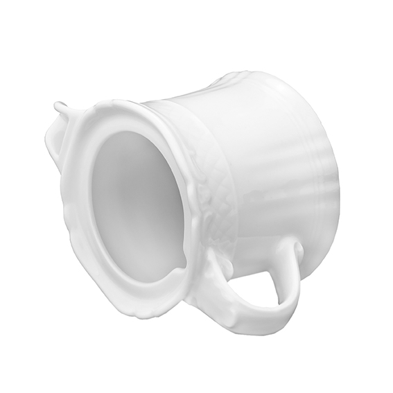 Teekanne Unterteil 0,40 l - Form: La Reine -, weiss - aus Porzellan. Hersteller: Eschenbach., "Made in Germany".