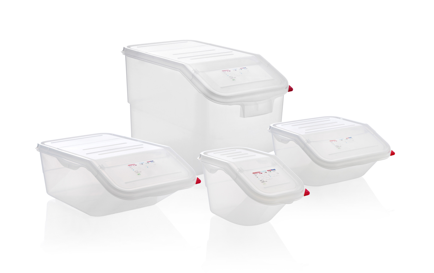 ARAVEN Vorratsbehälter GN 1/1 400mm Höhe und 50 Liter Fassungsvermögen, durchsichtig