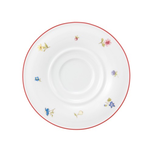 Seltmann Kombi-Untere 1 15,5 cm, rund, Form: Community, Dekor: 57388 Streublume rote Linie, hohe Kantenschlagfestigkeit, Made in Germany