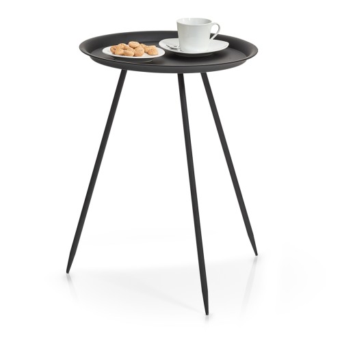 Beistelltisch, Metall pulverbeschichtet, Ø39x53,5 cm. Farbe: schwarz. Dieser praktische Beistelltisch wurde aus hochwertigem Metall