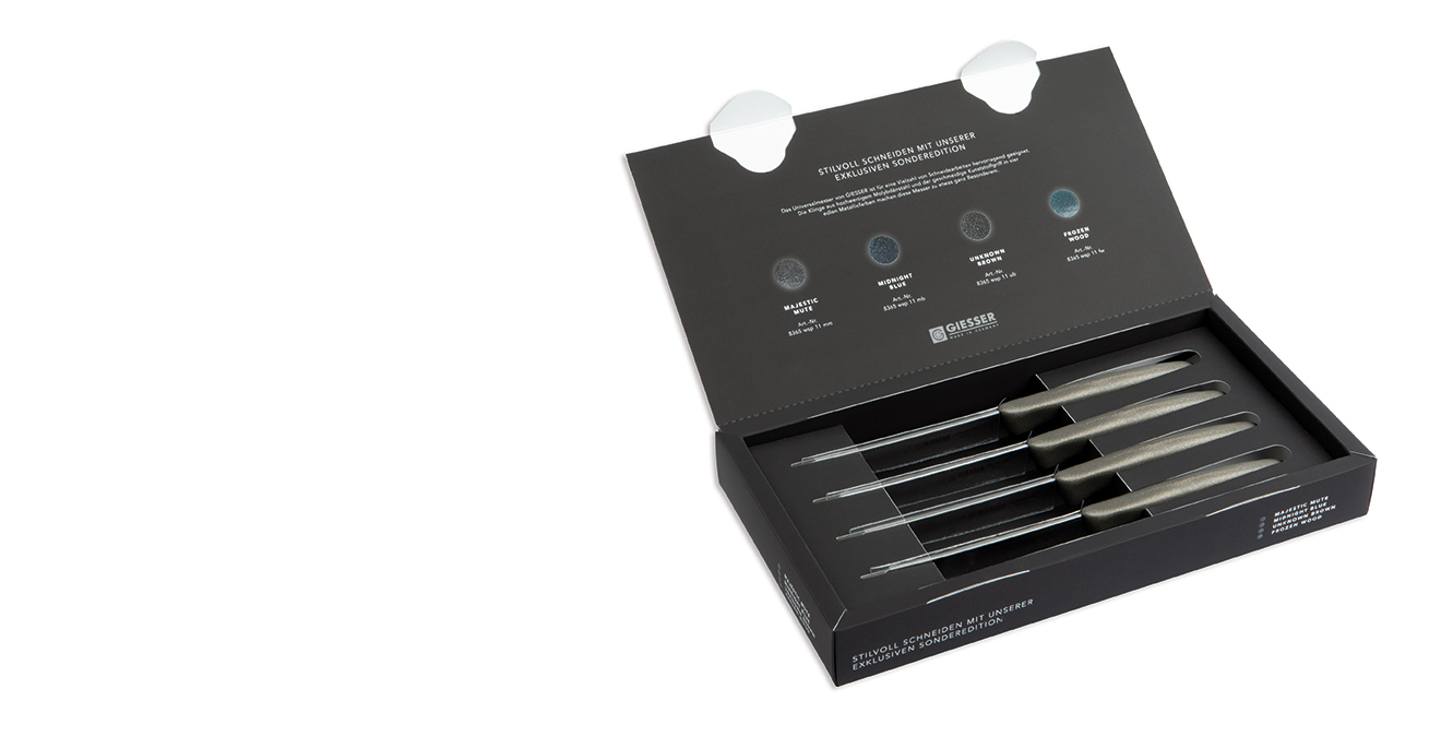 Allzweckmesser-Set, 4-tlg. mit Wellenschliff, unknown brown Giesser - Made in Germany