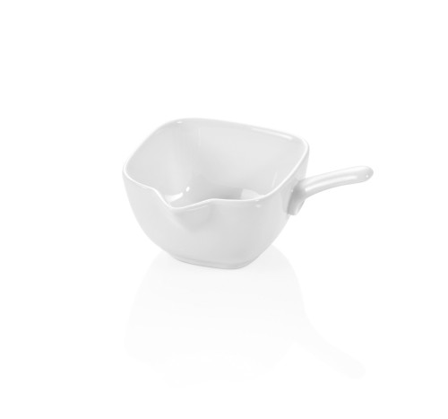 Schale. Porzellan. mit Stielgriff. Maße: 9 x 10 x 5,5 LxBxH.