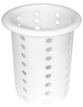 Besteckköcher perforiert, aus weißem Polyethylen, ideal für versilberte Bestecke und empfindliche Edelstahl 18/0-Klingen.