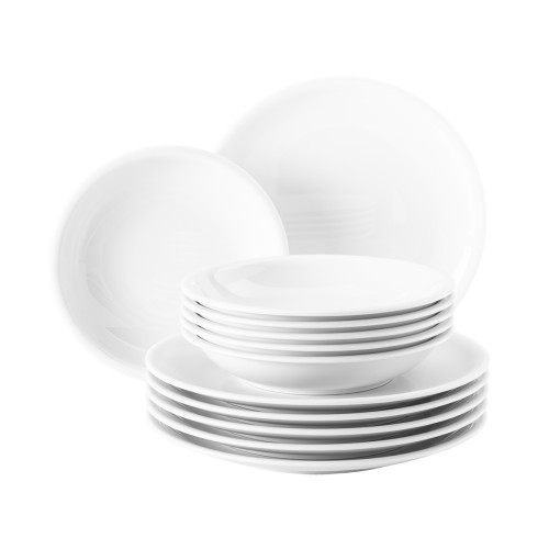 Seltmann Tafelservice 12-teilig, rund, Form: Compact, weiss, hohe Kantenschlagfestigkeit, Made in Germany