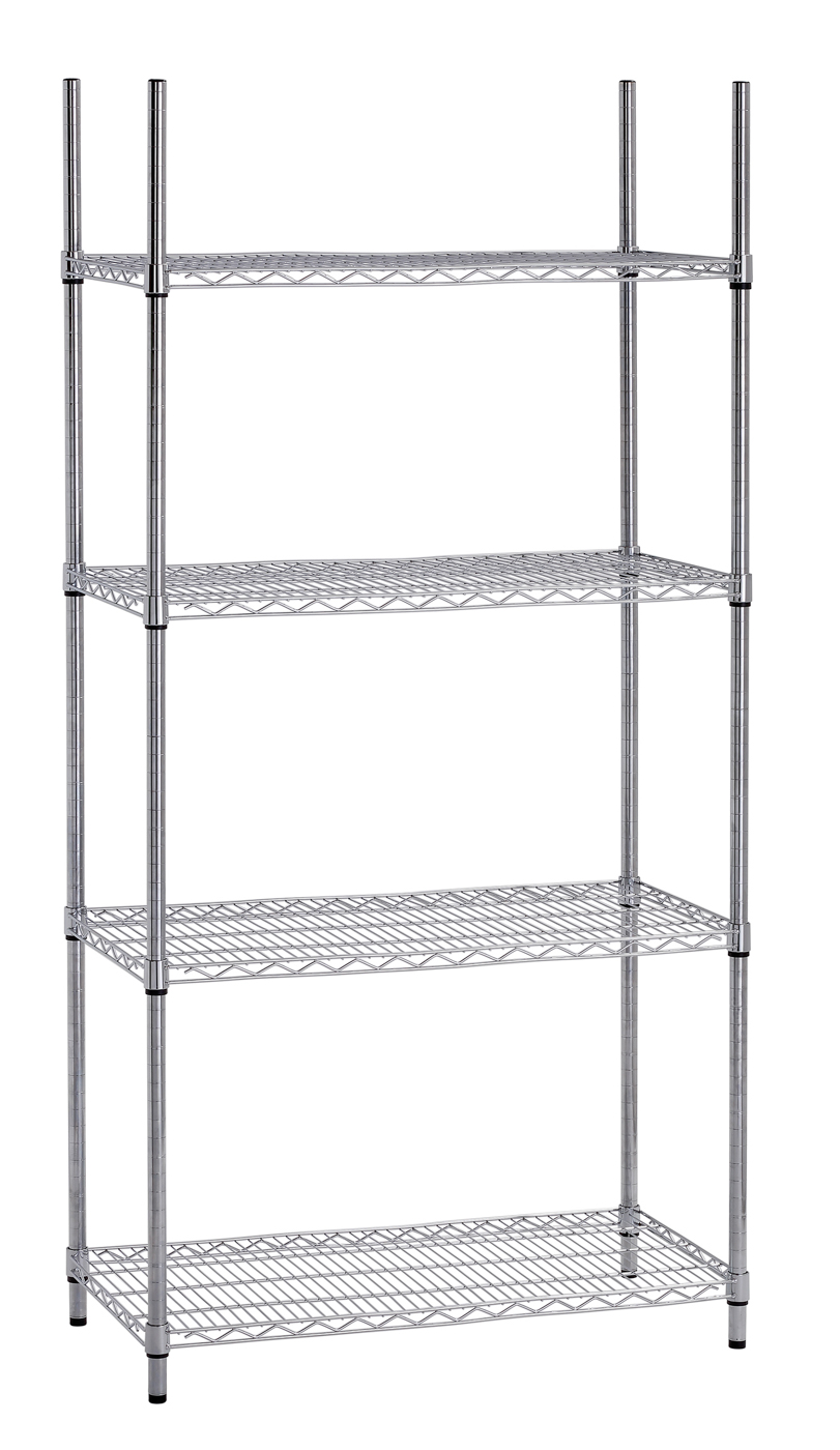 Bartscher Lager-Regal 4200 | Bausatz bestehendaus: 4 Eckpfosten (Stecksystem) ,4 Regalböden |Maße: 91 x 46 x 184,5 cm. Gewicht: