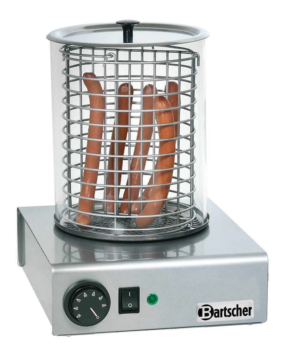 Bartscher Hot-Dog-Gerät | Eigenschaften:Wassertank: Edelstahl, Inhalt: 1,25 Liter | Maße:26 x 29,5 x 36,0 cm. Gewicht: 6,9 kg