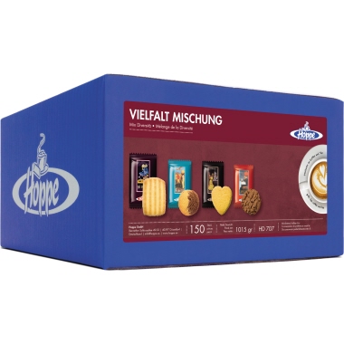 Hoppe Gebäckmischung VIELFALT-MISCHUNG Inhalt: 150 Stck. à 7 gr. je Karton Jeder Keks einzeln hygienisch verpackt