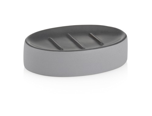 Kela Seifenschale Matsi aus Keramik, hellgrau, ca. 125mm x 85mm x 30mm (L x B x H)