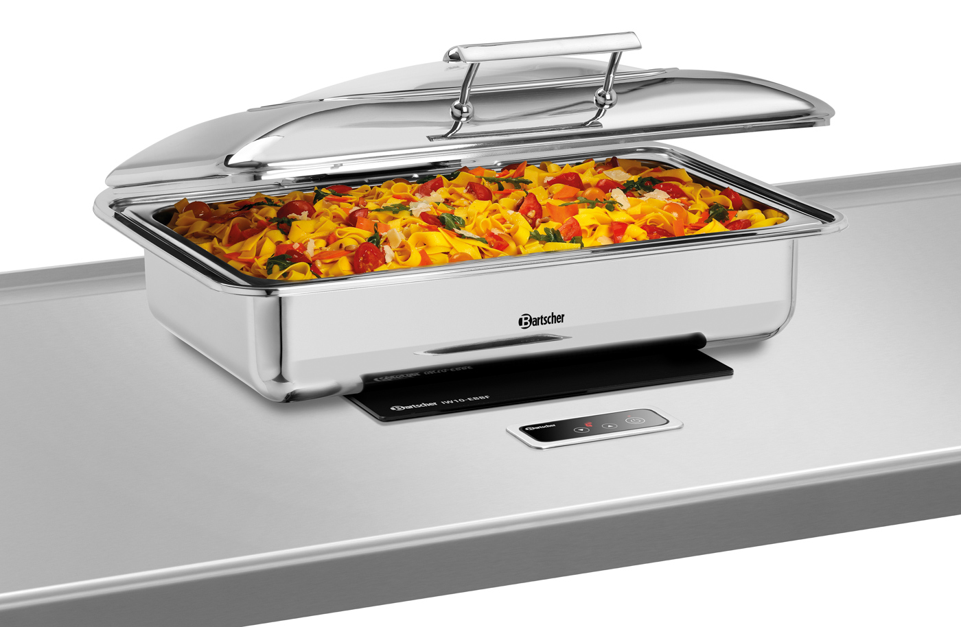 Bartscher Induktionswarmhalteplatte IW10-EBBF |Farbe: Schwarz ,Silber | Maße: 32 x 37 x 8,0 cm.Gewicht: 3,5 kg