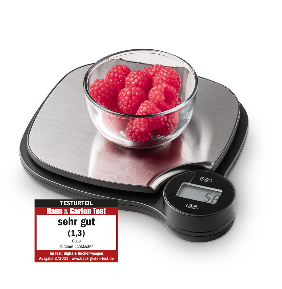 Küchenwaage KITCHEN EcoMaster umweltfreundlich mit kinetischer Energie durch drehen des Knopfes, Maße: 19,5x3x18,5 cm,