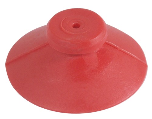 Ersatzsaugfuß für Gläserbürsten schwarze und weiße Borsten aus Polypropylen, auf Aluminiumplatte 19 x 10 cm, mit 4 Saugfüßen