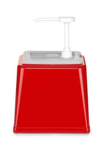 Pump-Soßenspender, HENDI, 2,5L, Rot, 230x210x(H)250mm