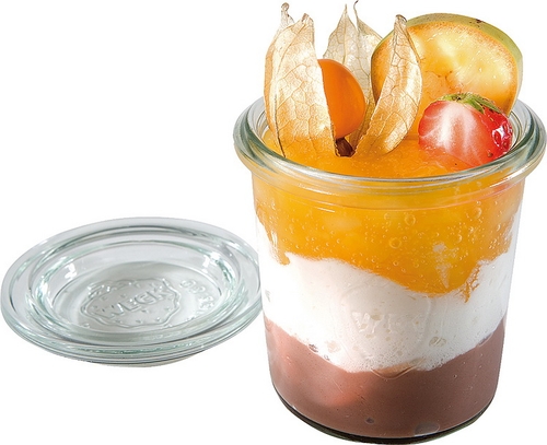 Weck-Glas mit Deckel, 12er Set Ø 6 cm, H: 7 cm Mini-Sturz-Form 140 ml Set bestehend aus: 12 Gläser + 12 Deckel