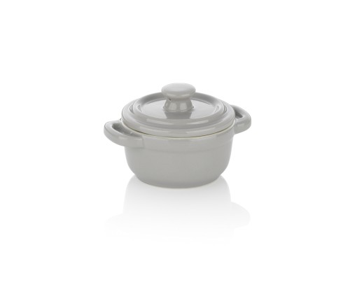 Servier-Und Auflaufform Malin Keramik hellgrau Mit Deckel 8,0 cm 10,0 cm von Kela