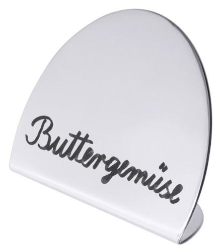 Buffetschild aus Edelstahl 18/10, seidenmatt poliert, mit wasserlöslichem Stift beschreibbar und leicht wieder zu reinigen,