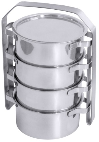 Bügel für 4 Teile zu Etagen-Essenträger 2012/121 aus Edelstahl 18/10, hochglänzend, Gefäße auch ohne Deckel ineinander stapelbar,