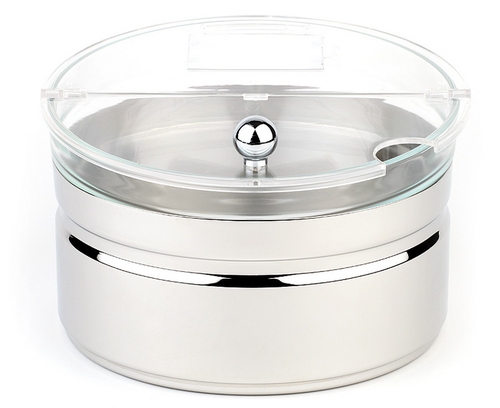 Kühlschale -TOP FRESH- Ø 23 cm, H: 14 cm, 2,5 Liter Set bestehend aus: - 1 Fuß aus 18/10 Edelstahl - 1 Schale aus Glas - 1