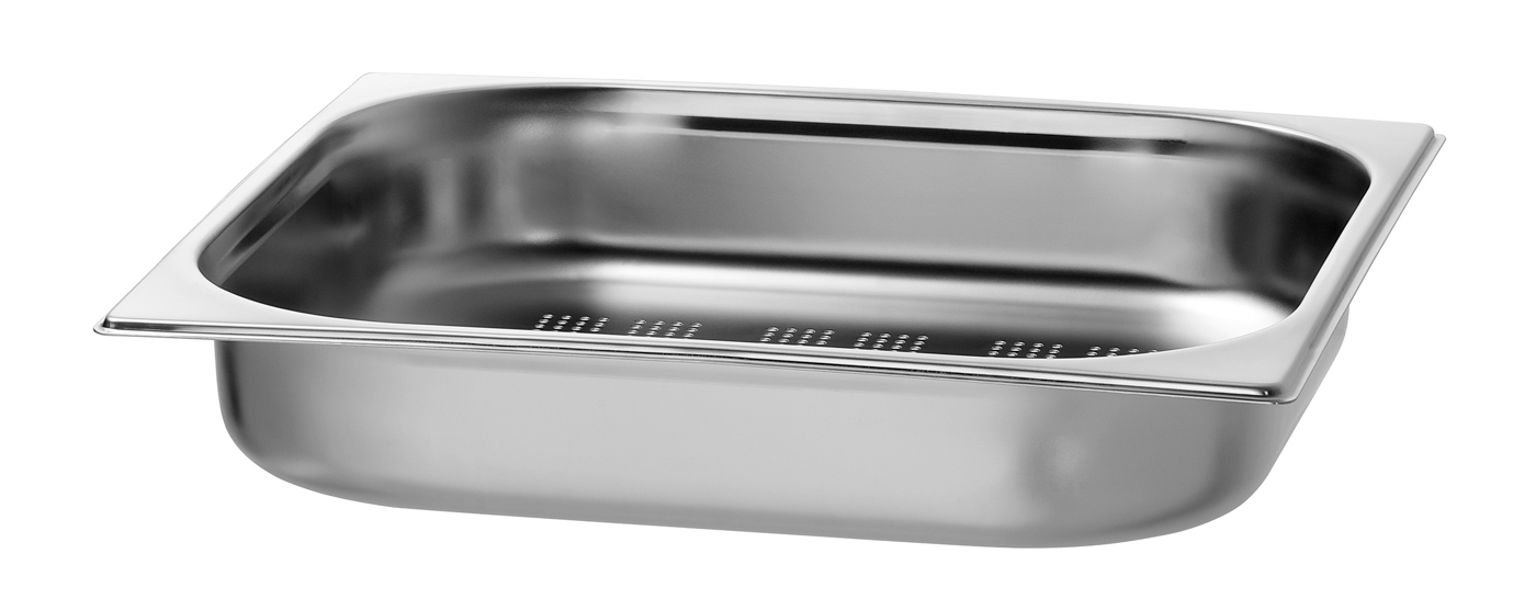 Bartscher GN-Behälter, 2/3, T65, gelocht |Ausführung: Mit Perforation (gelocht) | Maße:35,4 x 32,5 x 6,5 cm. Gewicht: 0,9 kg