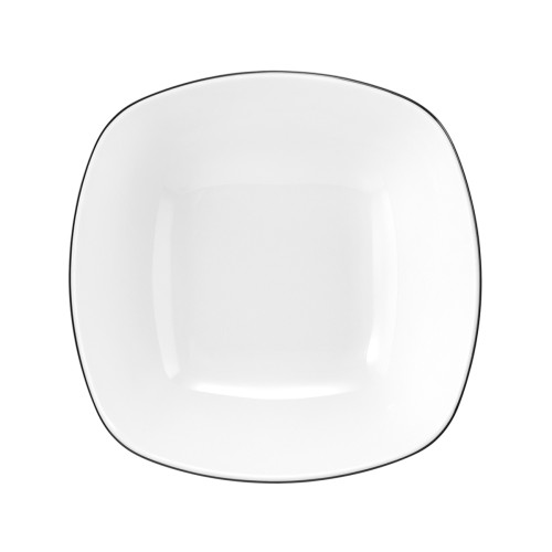 Seltmann Dessertschale eckig 15 cm, eckig, Form: Lido, Dekor: 10826 Black Line, hohe Kantenschlagfestigkeit, Made in Germany