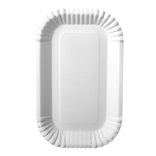 100 Schalen, Pappe "pure" eckig 15 cm x 23 cm x 2 cm weiss von PAPSTAR