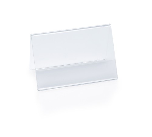 Kartenhalter. Acryl. Maße: 9 x 5 x 6 LxBxH.
