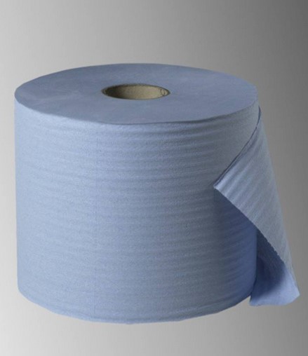 2 Rollen Putzrollen, 2-lagig Ø 29 cm · 38 cm x 22 cm blau 1.000 Abrisse, Hülse Ø 7 cm von Fripa