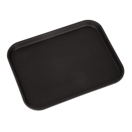 Cambro Camtread rechteckiges rutschfestes Fiberglas Tablett schwarz 45,7cm. Hergestellt aus strapazierfähigem,