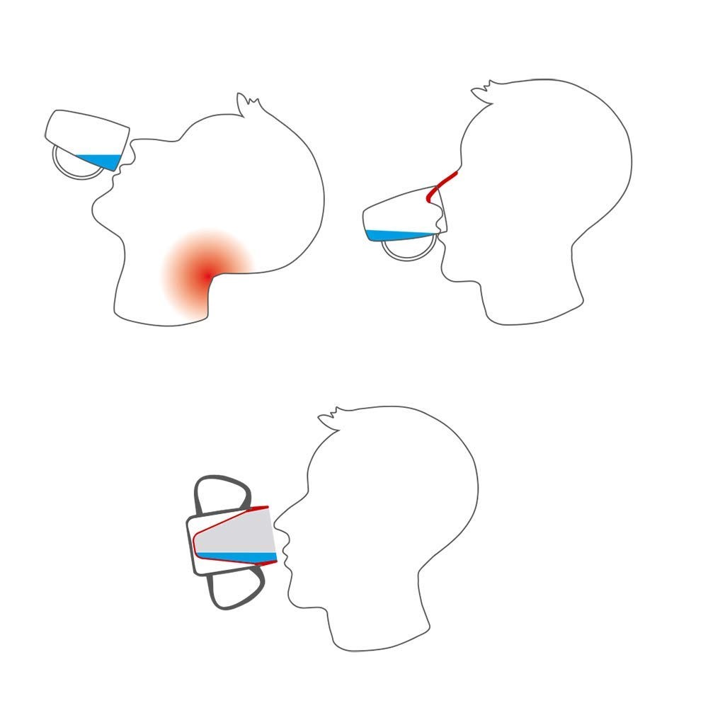Ornamin Becher mit Trink-Trick 815 blau/weiss 140ml - 2 Henkel
