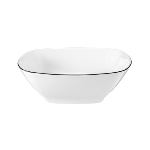 Seltmann Dessertschale eckig 15 cm, eckig, Form: Lido, Dekor: 10826 Black Line, hohe Kantenschlagfestigkeit, Made in Germany