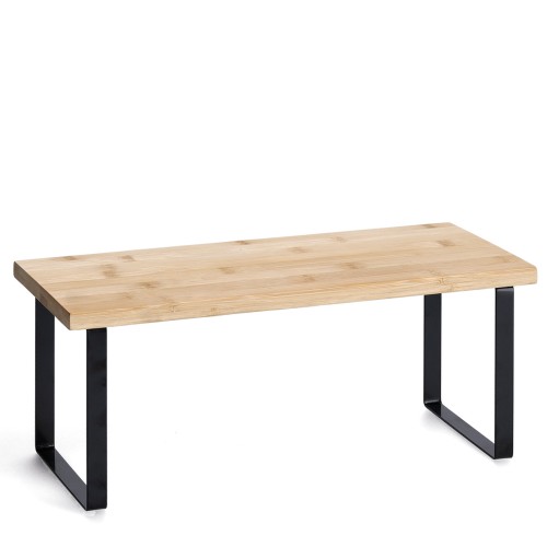 Regal, Bambus/Metall, schwarz.