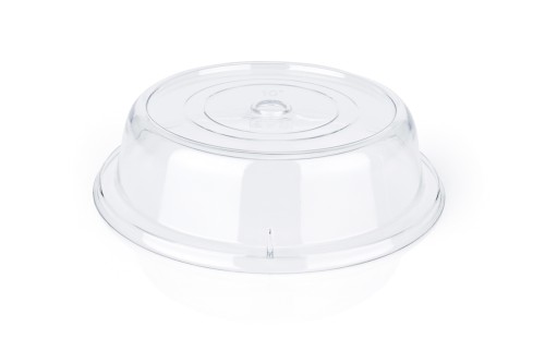 Tellerglocke. Polycarbonat. mit Griffloch. Durchmesser unten 26,5 cm.