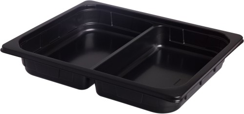 Duni PP-Schale 1/2 GN 325 x 265 x 50 mm Schwarz 2-Teilung, 100 Stk/Krt (1 x 100 Stk)