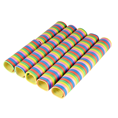 10 Luftschlangen 4 m "Stripes" flammhemmend von PAPSTAR