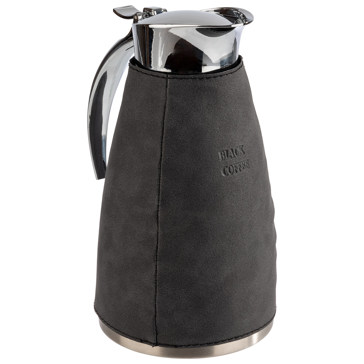 Schutzmantel, 20 x 20 cm, H: 1 cm, Kunstleder, schwarz, für Isolierkanne 1,5 Liter, Kennzeichnung: BLACK COFFEE, passend zu 10924