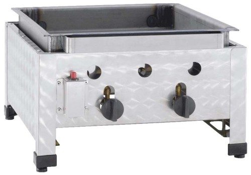NEUMÄRKER Gas-Kombi-Tischbräter - 2 Brenner nur für Propan-/Butangas 485x530x280 mm
