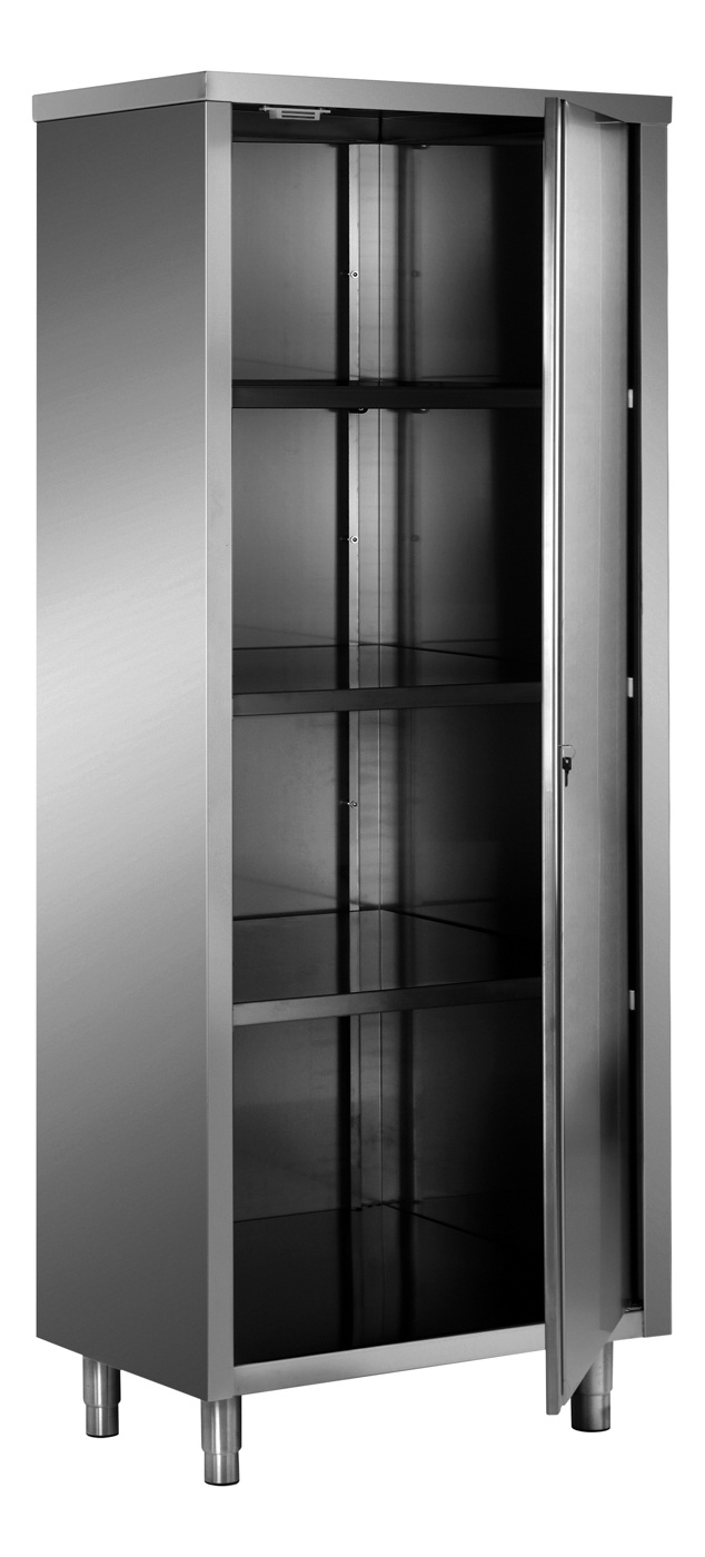 SARO Edelstahl-Lagerschrank mit 1 Flügeltür 500x600 mm, AISI 304 Made in Europe - Hergestellt aus AISI 304 Edelstahl - Doppelt verkleidete