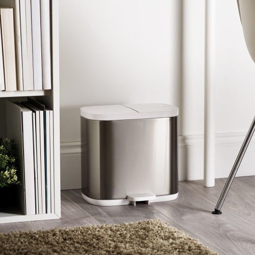Joseph Joseph Split - Tritt-Abfalltrenner fürs Bad - Edelstahl