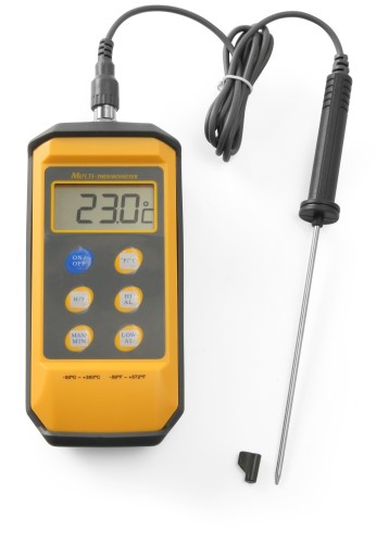 HENDI Digitales Thermometer mit Stiftsonde - -50/300C max - 85x195x(H)45 mm