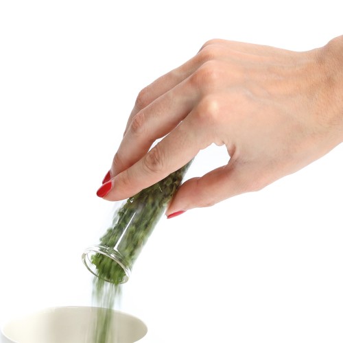 Gewürzständer-Set, 6-tlg., 55 ml, Glas/Metall/Kork. Länge: 242 mm. Breite: 45 mm. Höhe: 140 mm