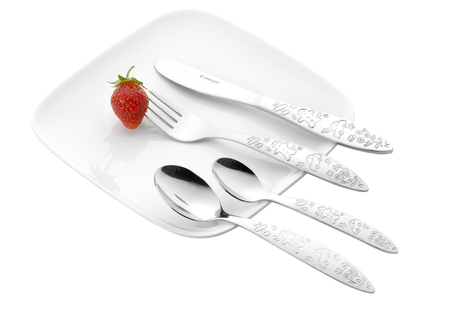 4-tlg. Kinderbesteck BELLA aus Edelstahl 18/0 poliert. ** für Kinder ab ca. 4 Jahren empfohlen **