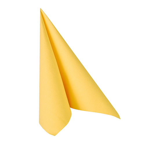 50 Servietten "ROYAL Collection" 1/4-Falz 33 cm x 33 cm gelb von PAPSTAR