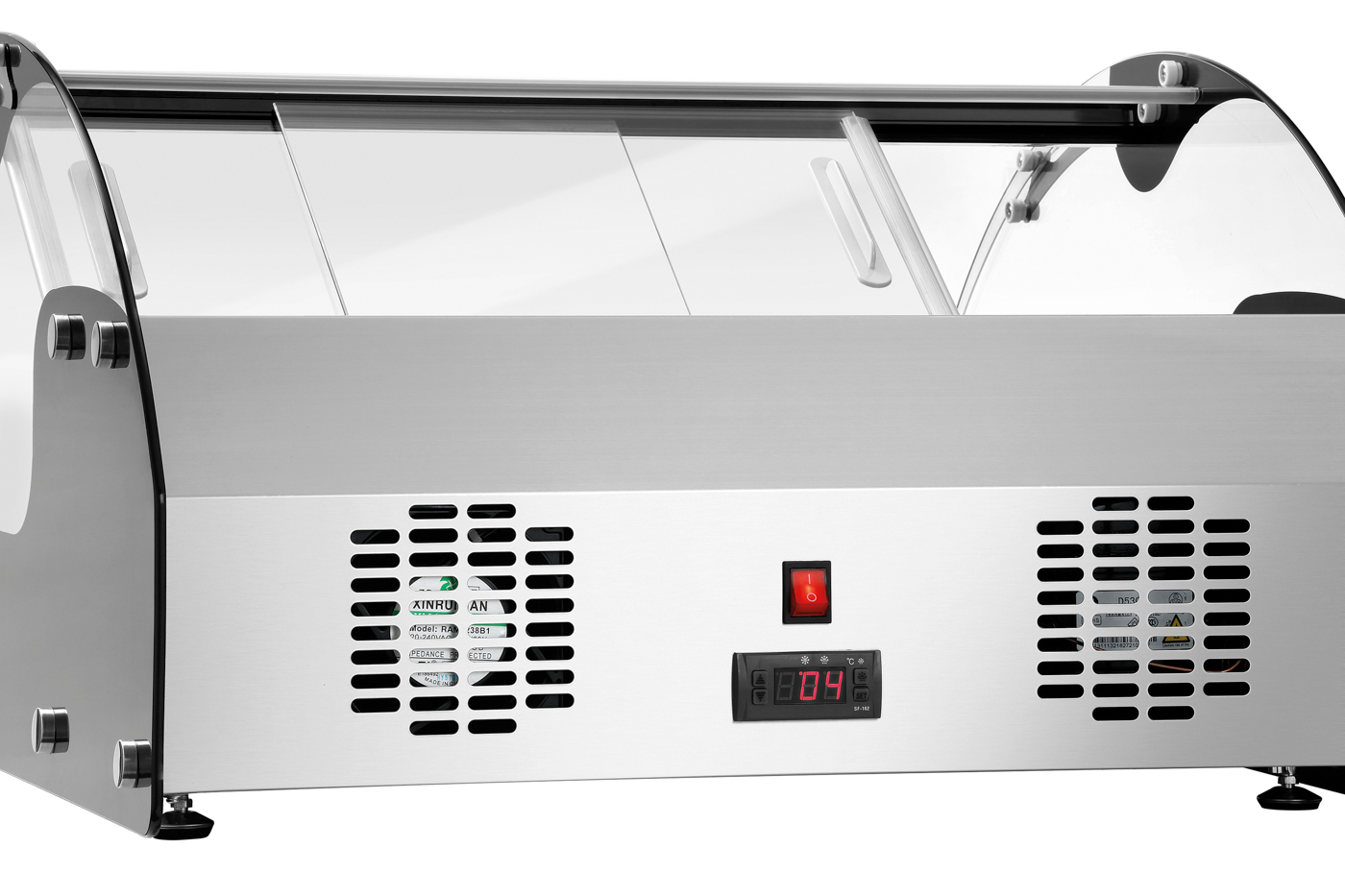 Bartscher Kühlvitrine 105 | Art der Verglasung: 1-fach-Verglasung | Maße: 70 x 88 x 410 cm. Gewicht: 38 kg