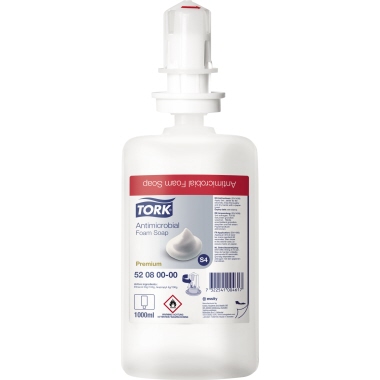 Tork Schaumseife Antimicrobial neutral 6 x 1 l/Pack., Verwendung für Produkt: S4-System, Typbezeichnung des Duftes: