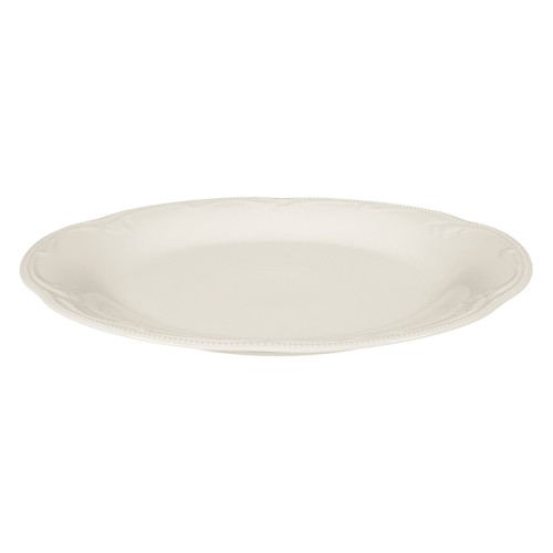 Seltmann Servierplatte oval 31,5x24,5 cm, oval mit Relief, Form: Rubin, weiss cream, hohe Kantenschlagfestigkeit, Made in Germany