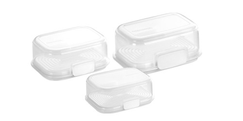 Tescoma Dosen-3er Set FreshZONE Farbe: weiß, Maße: 14,5 x 11,5 x 6,5 cm, 17,5 x 14,5 x 6,5 cm, 20,5 x 17,5 x 6,5 cm