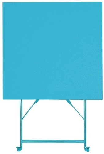 Bolero azurblauer Terassentisch aus Stahl viereckig