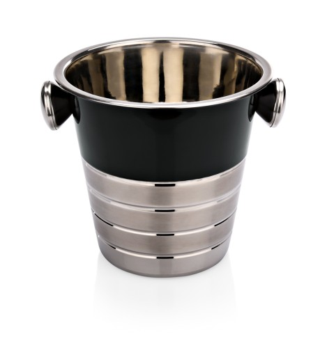 Flaschenkühler. Chromnickelstahl. mit schwarzer Pulverbeschichtung.