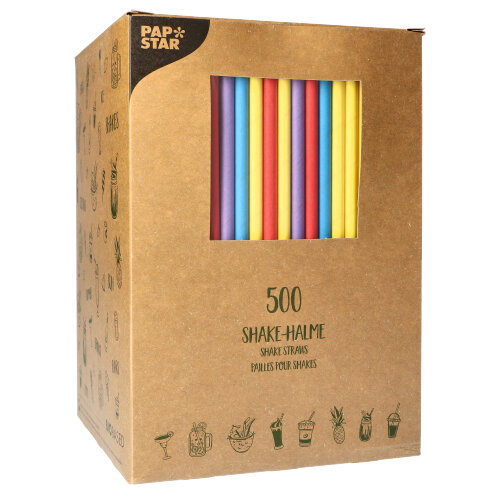 500 Shake-Halme Papier Ø 8 mm · 25 cm farbig sortiert von PAPSTAR