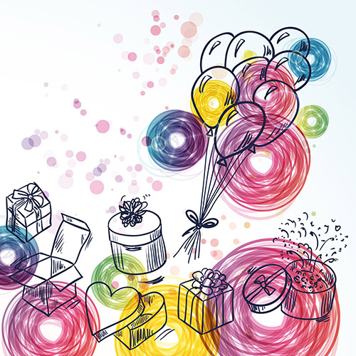 20 Servietten, 3-lagig 1/4-Falz 33 cm x 33 cm "Birthday Gifts" von PAPSTAR