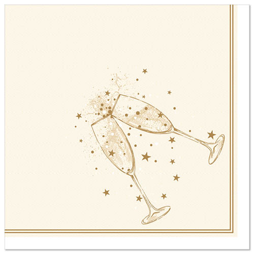 50 Servietten "ROYAL Collection" 1/4-Falz 40 cm x 40 cm gold "Festivity" von PAPSTAR